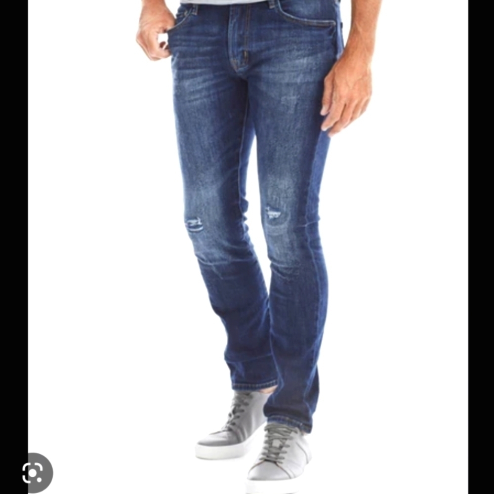 Stonefield Hallman Ultra Slim Fit Distressed Jeans, 38  X 31 waist Gorpcore